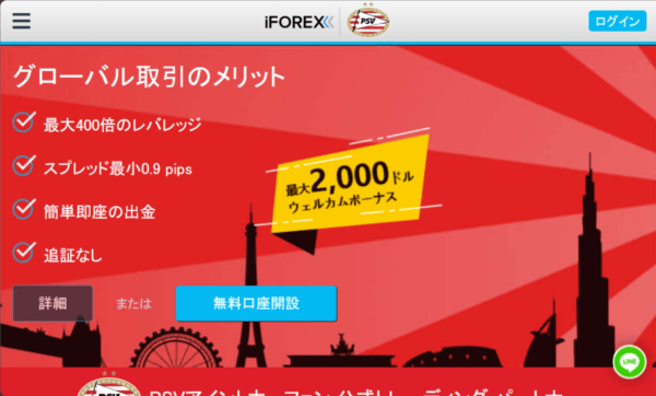 iFOREX:口座開設ボーナス0円